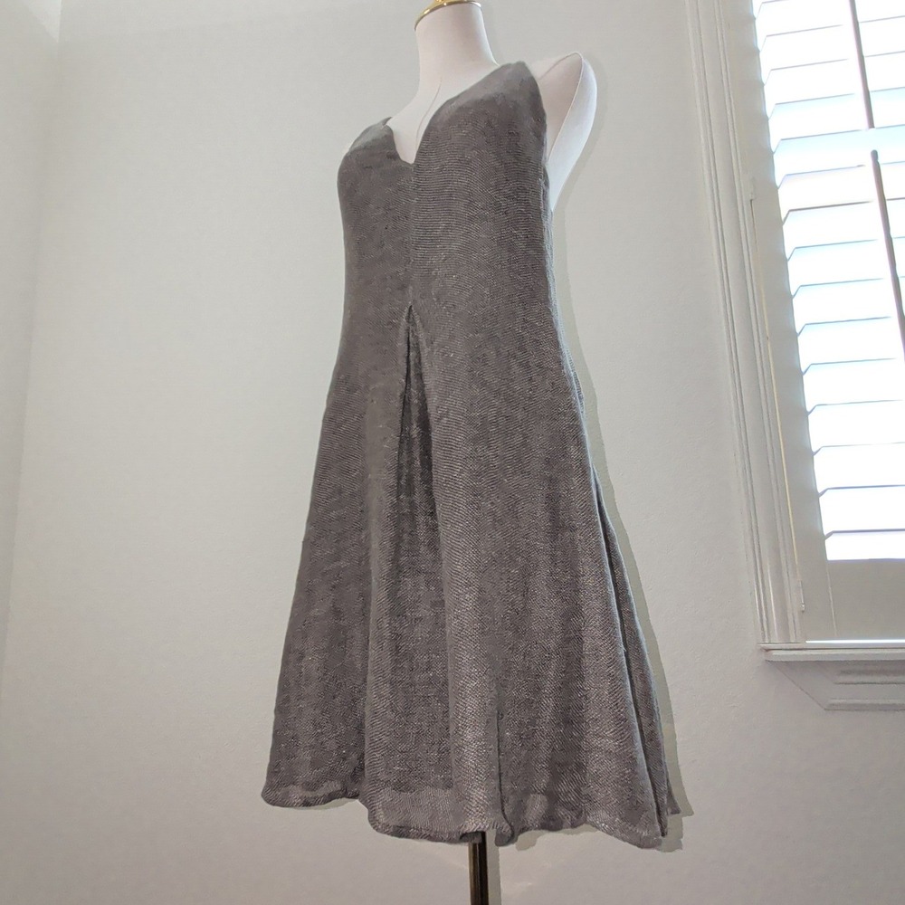 Ter Et Bantine Italy 100% Linen V-Neck Racerback Midi Dress IT 44 US 8 $650